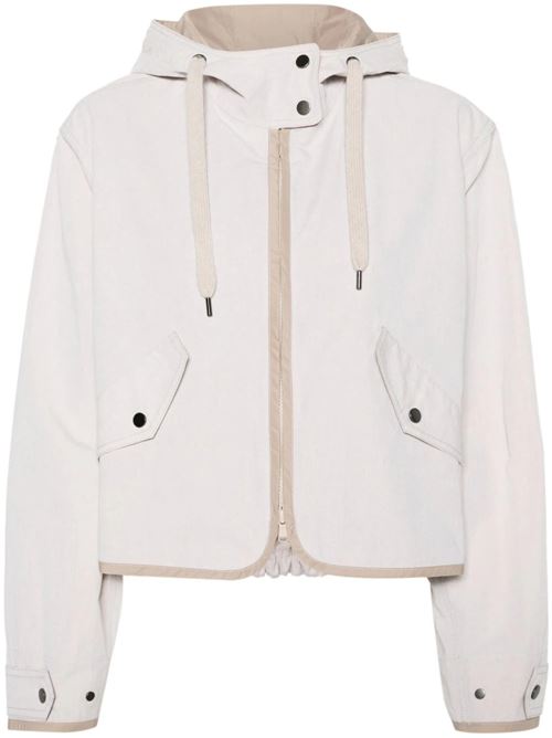 Beige cotton blend drawstring jacket Brunello Cucinelli | MH5622786C786